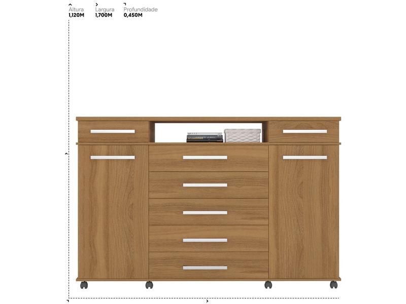 Imagem de Cômoda 7 Gavetas 2 Portas Demóbile London