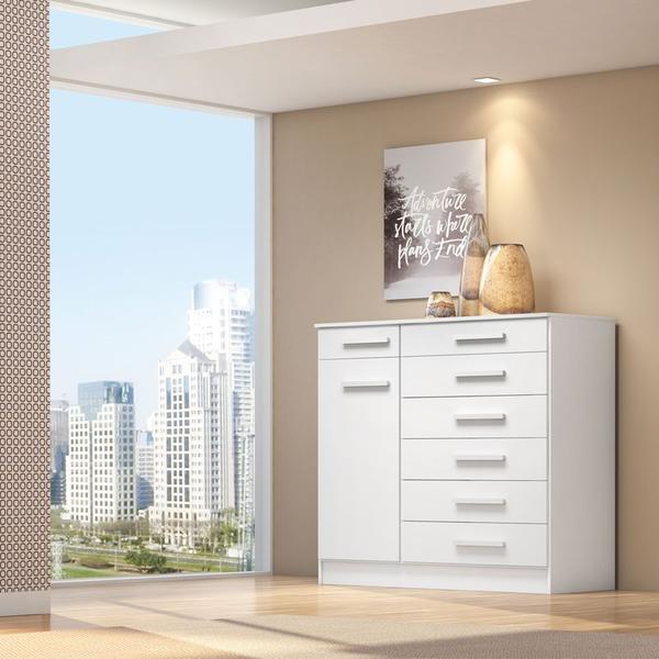 Imagem de Cômoda 7 Gavetas Aurora 7090 Branco Demóbile