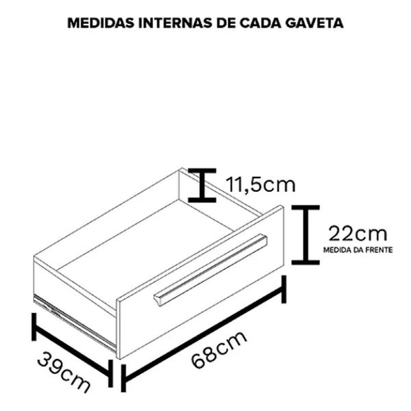 Imagem de Cômoda 8 Gavetas Angra Rimo Jequitibá/Carvalho