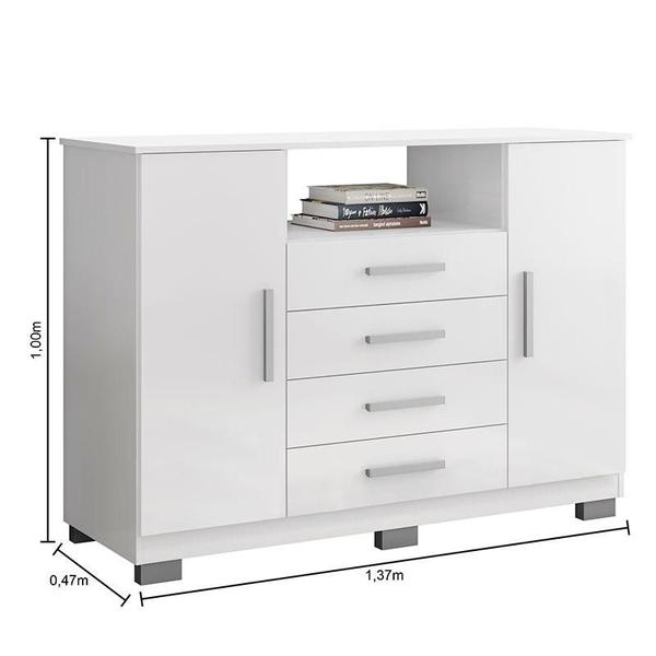 Imagem de Cômoda 8020 e Armário Multiuso 6020 Branco - Araplac