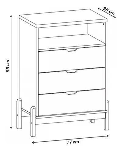 Imagem de Cômoda antares casa d 96 cm altura azul cobalto