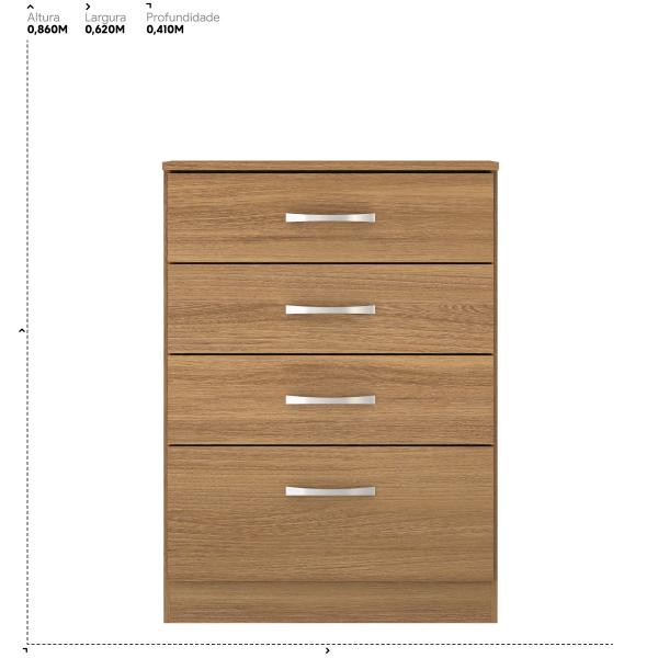 Imagem de Cômoda Astral 4 Gavetas 62 cm - Comoda para Quarto - Demobile