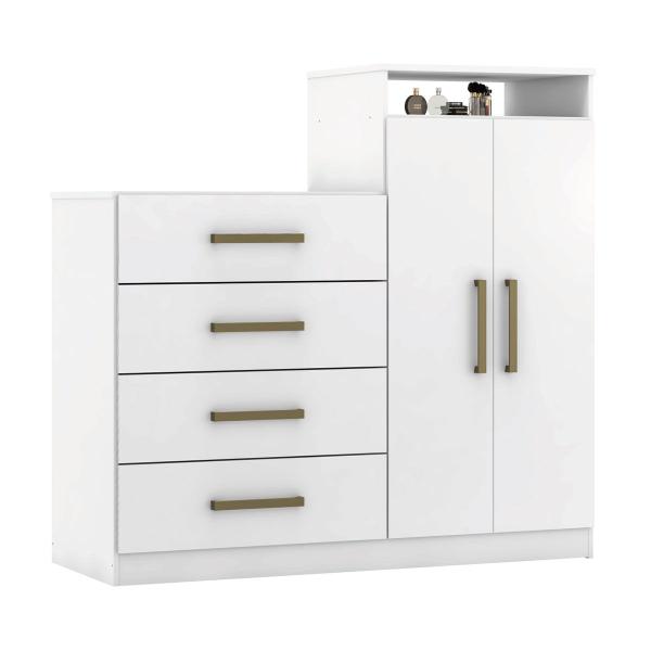 Imagem de Cômoda áurea 2 Portas 4 Gavetas Branco - Demóbile