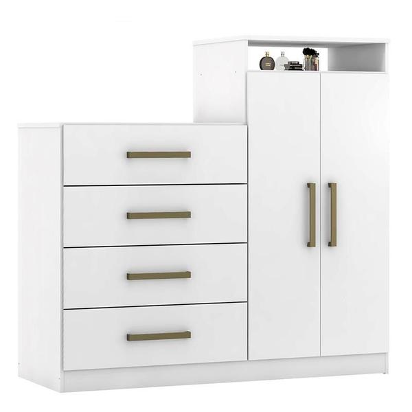 Imagem de Cômoda Áurea 2 Portas e 4 Gavetas Branco - Demóbile