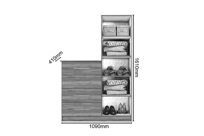 Imagem de Cômoda Belize Plus 1 Porta 4 Gavetas Branco Fosco Liso  - Albatroz