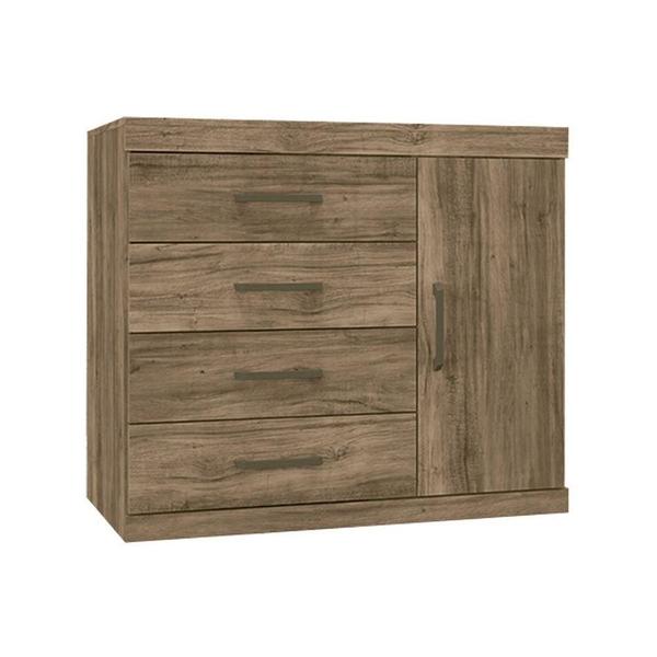 Imagem de Cômoda Casal 1.4 Plus c/ 1 Porta e 4 Gavetas Jatoba - Santos Andirá