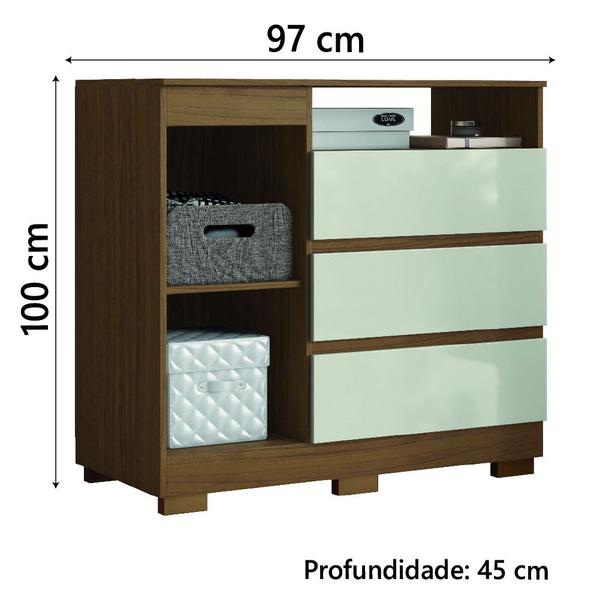 Imagem de Cômoda Com Sapateira Organizadora 3 Gavetas 1 Porta Lion Aramóveis