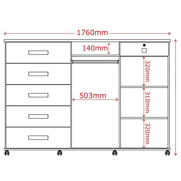 Imagem de Cômoda de Madeira Lukaliam Max New 6 Gavetas 2 Portas Sapateira Com Rodizios Branco