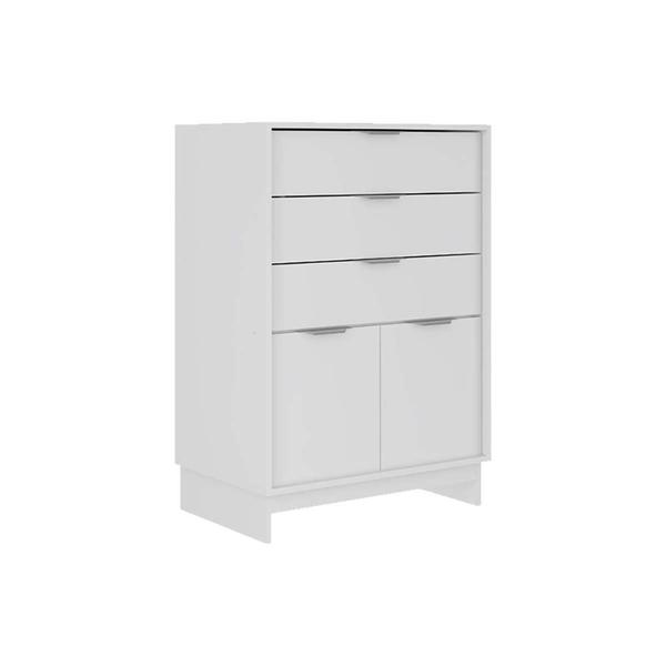 Imagem de Cômoda de Quarto 1112 c/ 2 Portas e 3 Gavetas Branco - Carraro