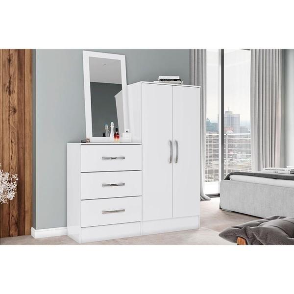 Imagem de Cômoda de Quarto Briz B700 c/ 2 Portas e 3 Gavetas Branco - Henn