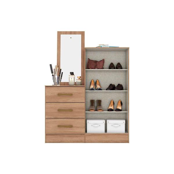 Imagem de Cômoda de Quarto Briz B700 c/ 2 Portas e 3 Gavetas Castanho - Henn