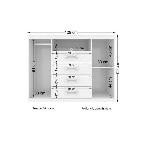 Imagem de Cômoda de Quarto Master 2 Portas +1 nicho e 4 Gavetas Atacama - Santos Andirá