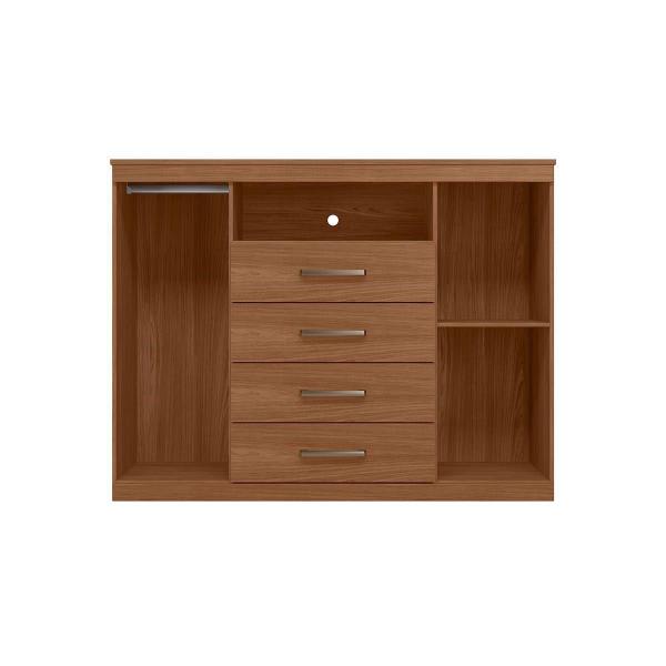 Imagem de Cômoda de Quarto Master c/ 2 Portas 1 Nicho e 4 Gavetas jatoba/Areia - Santos Andirá