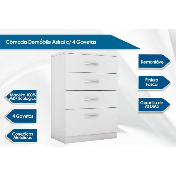 Imagem de Cômoda Demóbile Astral c/4 Gavetas Branco