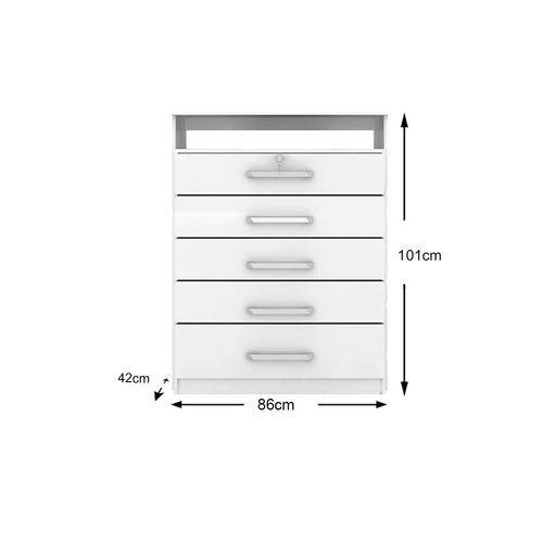 Imagem de Cômoda Demóbile Triunfo Com 5 Gavetas Branco