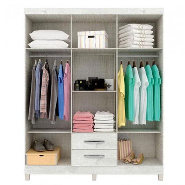 Imagem de Cômoda E Guarda Roupa 6 Portas Ternura Baby Branco Brilho - Incorplac