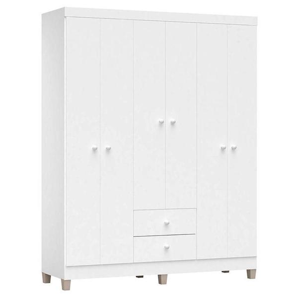 Imagem de Cômoda E Guarda Roupa 6 Portas Ternura Baby Branco Brilho - Incorplac