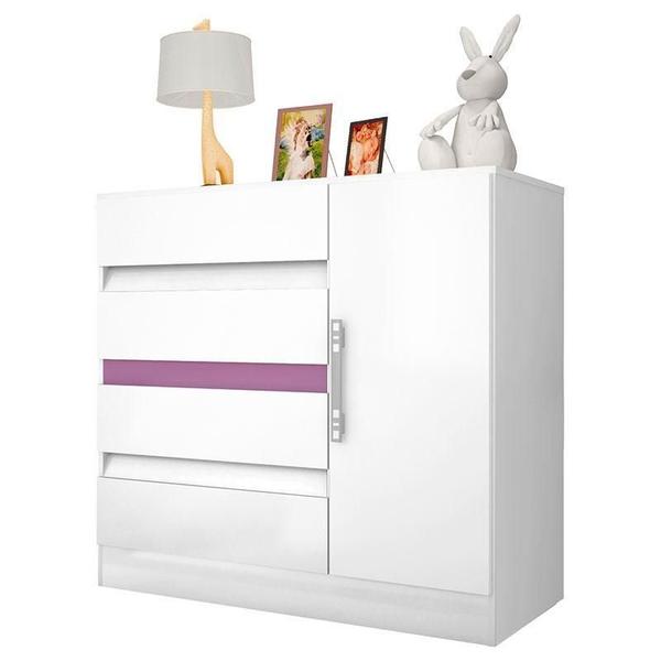 Imagem de Cômoda Exellence 8000 e Multiuso Popy 6020 Branco  Araplac