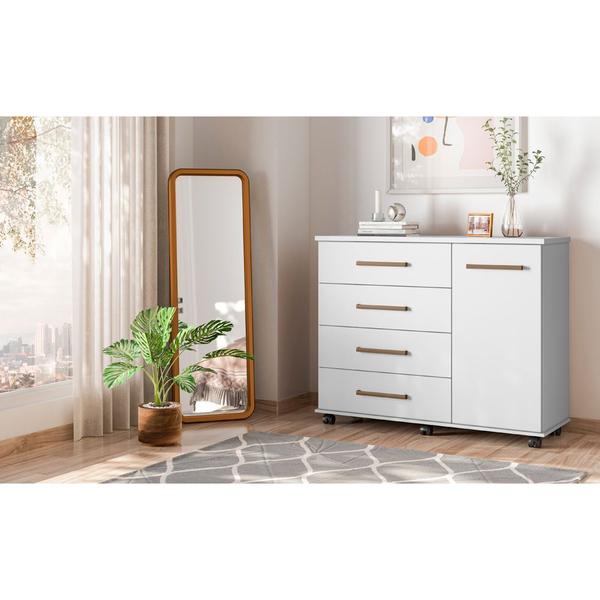 Imagem de Cômoda Flora 4 Gavetas Branco Demóbile