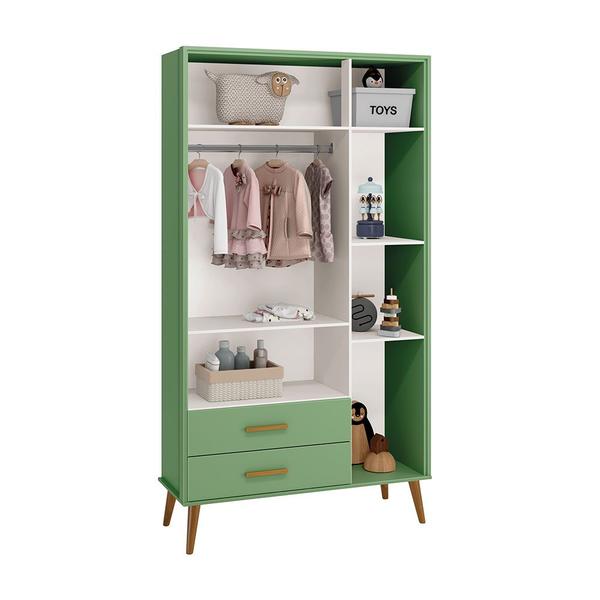 Comoda Gaveteiro e Guarda Roupa Isis Retrô 3 Portas 2 Gavetas Botanico Fosco - Reller Imagem de Comoda Gaveteiro e Guarda Roupa Isis Retrô 3 Portas 2 Gavetas Botanico Fosco - Reller