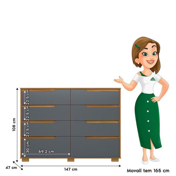Imagem de Cômoda Georgia 8 Gavetas - Moval