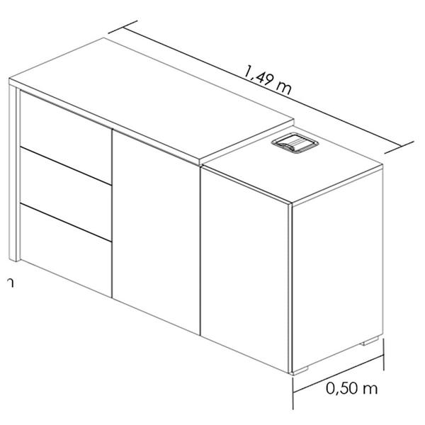 Imagem de Cômoda Grande para Quarto com Mesa Retrátil Brixton SVS Pecan e Freijó