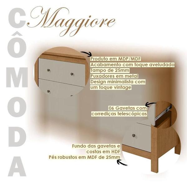 Imagem de Cômoda Horizontal Ambiente Maggiore Amêndoa Clean Off White - Lopas