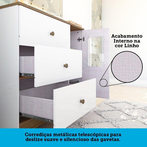 Imagem de Cômoda Infantil 1 Porta com Janela Retangulo e 3 Gavetas 100% MDF Cocada