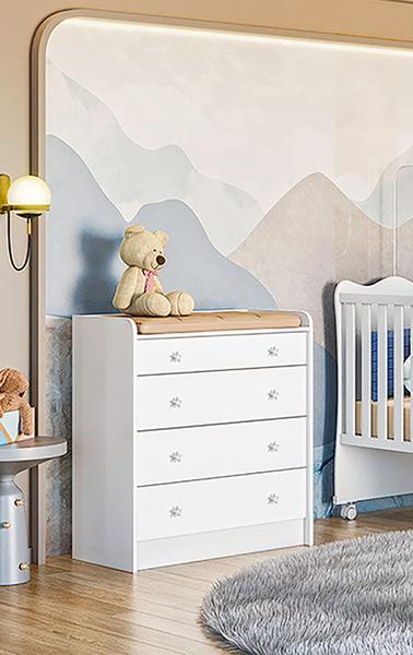 Imagem de Cômoda Infantil Doce Sonho 2523 Qmovi Branco