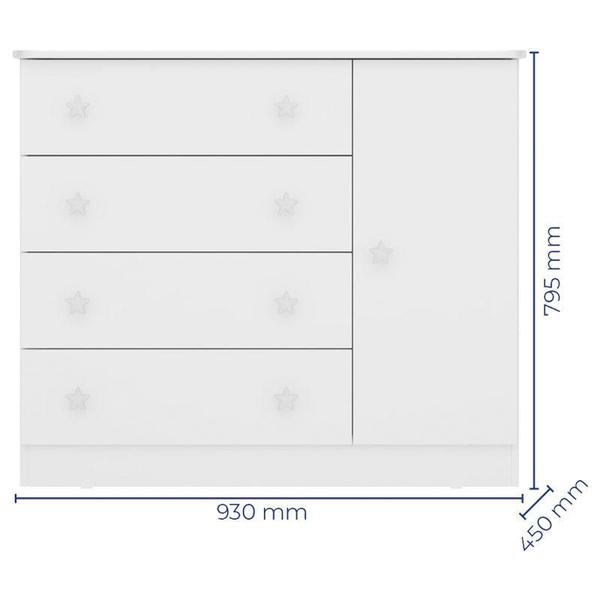 Imagem de Cômoda Infantil Doce Sonho 2561 Branco Brilho  Qmovi