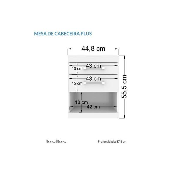 Imagem de Cômoda Juvenil 3 Peças (1 Cômoda + 2 Mesas de Cabeceira) QS82 Branco - Santos Andirá