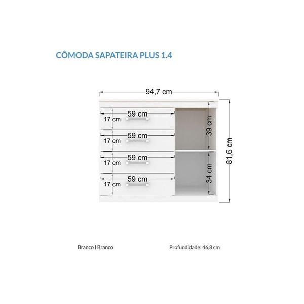 Imagem de Cômoda Juvenil Plus 1 Porta + 1 Nicho e 6 Gavetas + 2 Mesas de Cabeceira Atacama - Santos Andirá