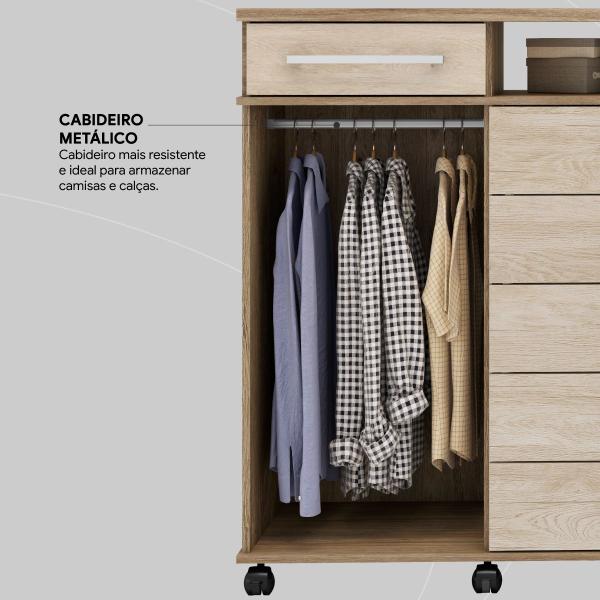 Imagem de Cômoda London 2 Portas 7 Gavetas 1,70 m - Comoda para Quarto - Demobile