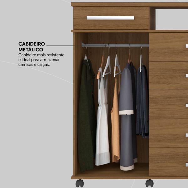 Imagem de Cômoda London 2 Portas 7 Gavetas 1,70 m - Comoda para Quarto - Demobile