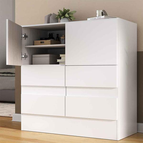 Imagem de Cômoda Luna 2 Portas 4 Gavetas Branco - Moville