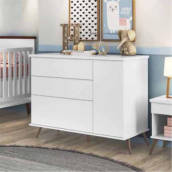 Imagem de Cômoda Melinda com 3 Gavetas 100% MDF Branco - Phoenix Baby