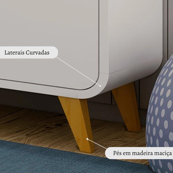 Imagem de Cômoda Moderna 4 Gavetas 1 Porta e-Galaxy - Timber Móveis