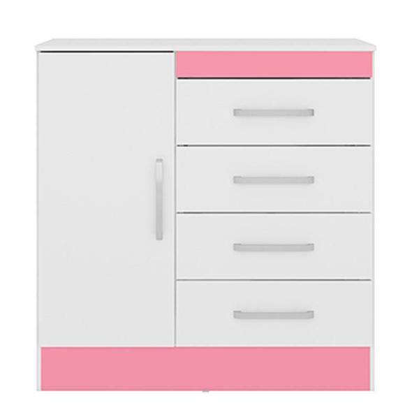 Imagem de Cômoda Montevideu Branco Rosa Flex - Demóbile