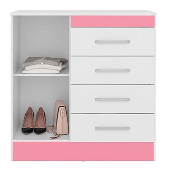 Imagem de Cômoda Montevideu Branco Rosa Flex - Demóbile