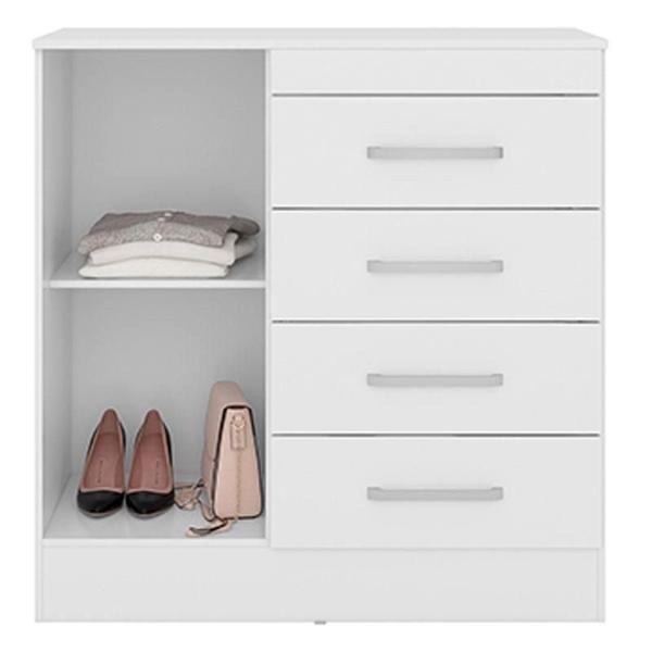 Cômoda Montevidéu e Guarda Roupa Casal Flash 2 Branco Flex - Demóbile - Demobile Imagem de Cômoda Montevidéu e Guarda Roupa Casal Flash 2 Branco Flex - Demóbile