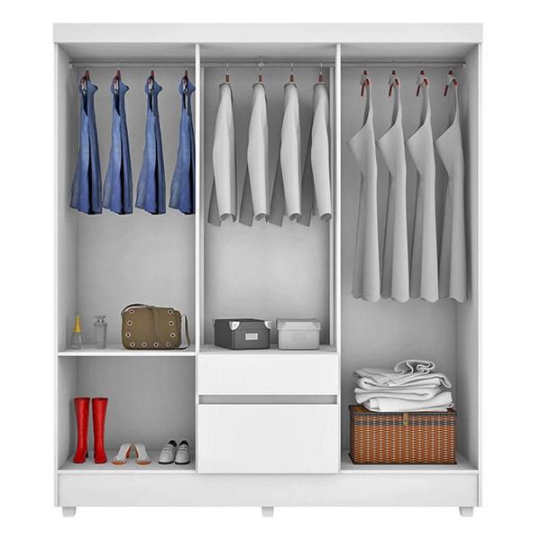 Cômoda Montevidéu e Guarda Roupa Casal Flash 2 Branco Flex - Demóbile - Demobile Imagem de Cômoda Montevidéu e Guarda Roupa Casal Flash 2 Branco Flex - Demóbile