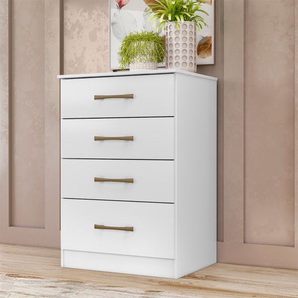 Imagem de Cômoda MS913 61cm 4 Gavetas Linha Cômoda Branco Moval