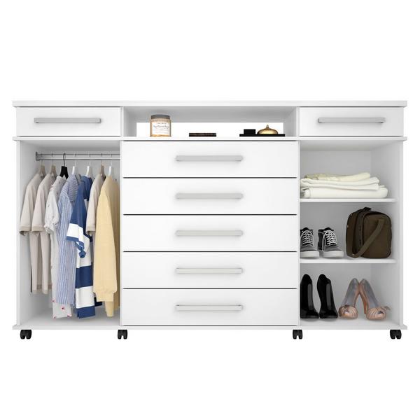 Imagem de Cômoda para quarto 170cm com 7 gavetas London 7130 Branco Demóbile