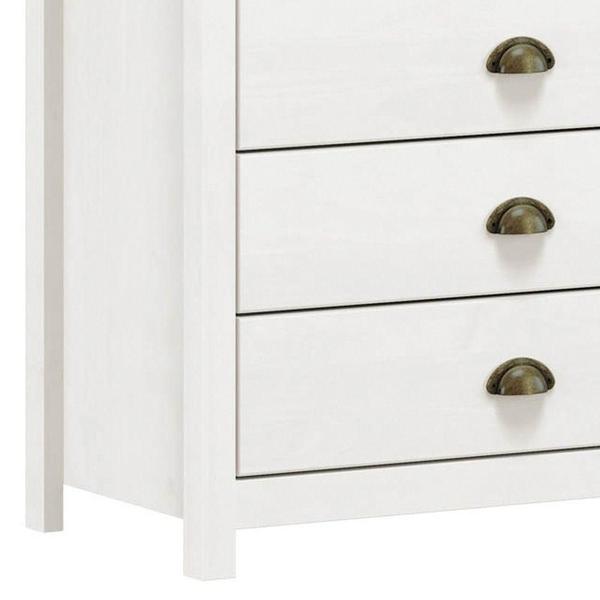 Imagem de Cômoda Para Quarto 4 Gavetas Estilo Americano 80cm Lázio F07 Branco/carvalho - Mpozenato