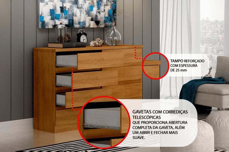 Imagem de Cômoda para Quarto 8 Gavetas - Astra-Cumaru - Móveis Novo Horizonte