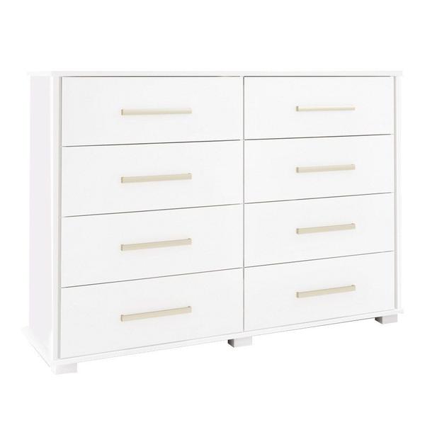 Imagem de Cômoda Para Quarto 8 Gavetas Lis F08 Branco - Mpozenato