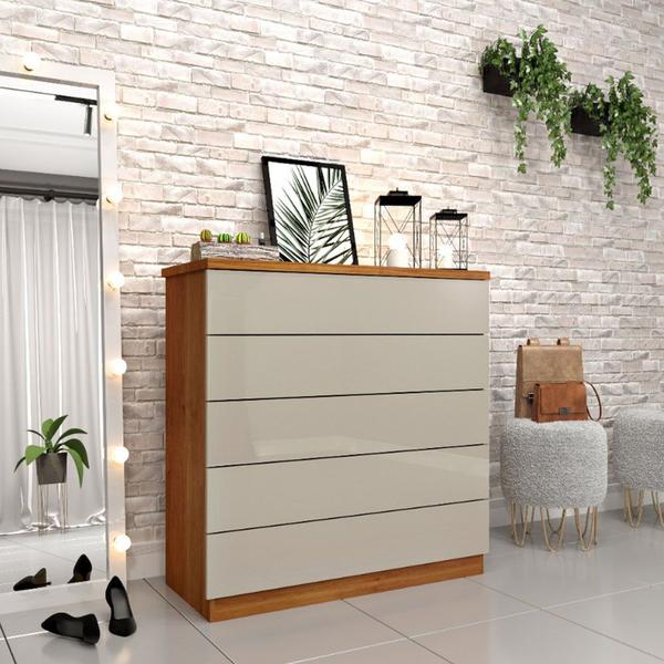 Imagem de Cômoda Premium MDF Com 5 Gavetas Tcil