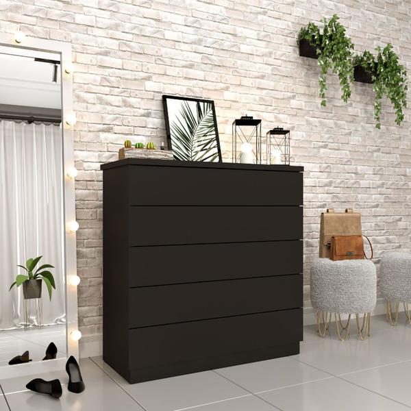 Imagem de Cômoda Premium MDF Com 5 Gavetas Tcil