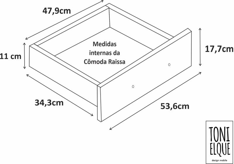 Imagem de Comoda Raissa 8 Gavetas com Pés