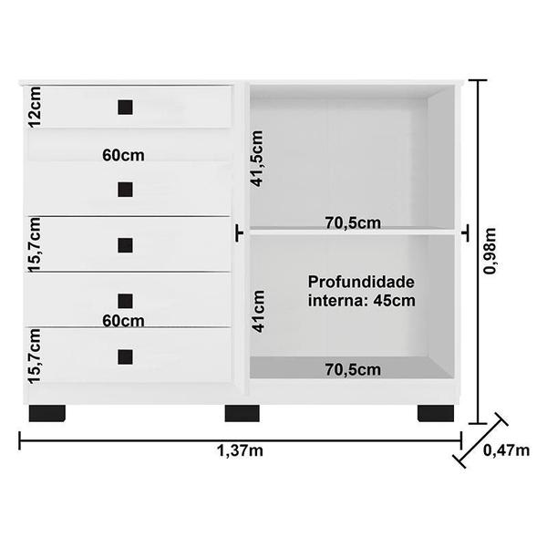 Imagem de Cômoda Sapateira 2 Portas 2352 Branco Flex  Araplac